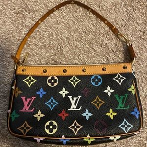 Louis Vuitton Murakami Black Multicolor Pochette Accessoires